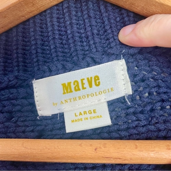 Anthropologie Maeve Navy Blue One Button Cardigan Sweater Large - Picture 6 of 7
